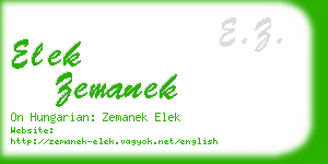 elek zemanek business card
